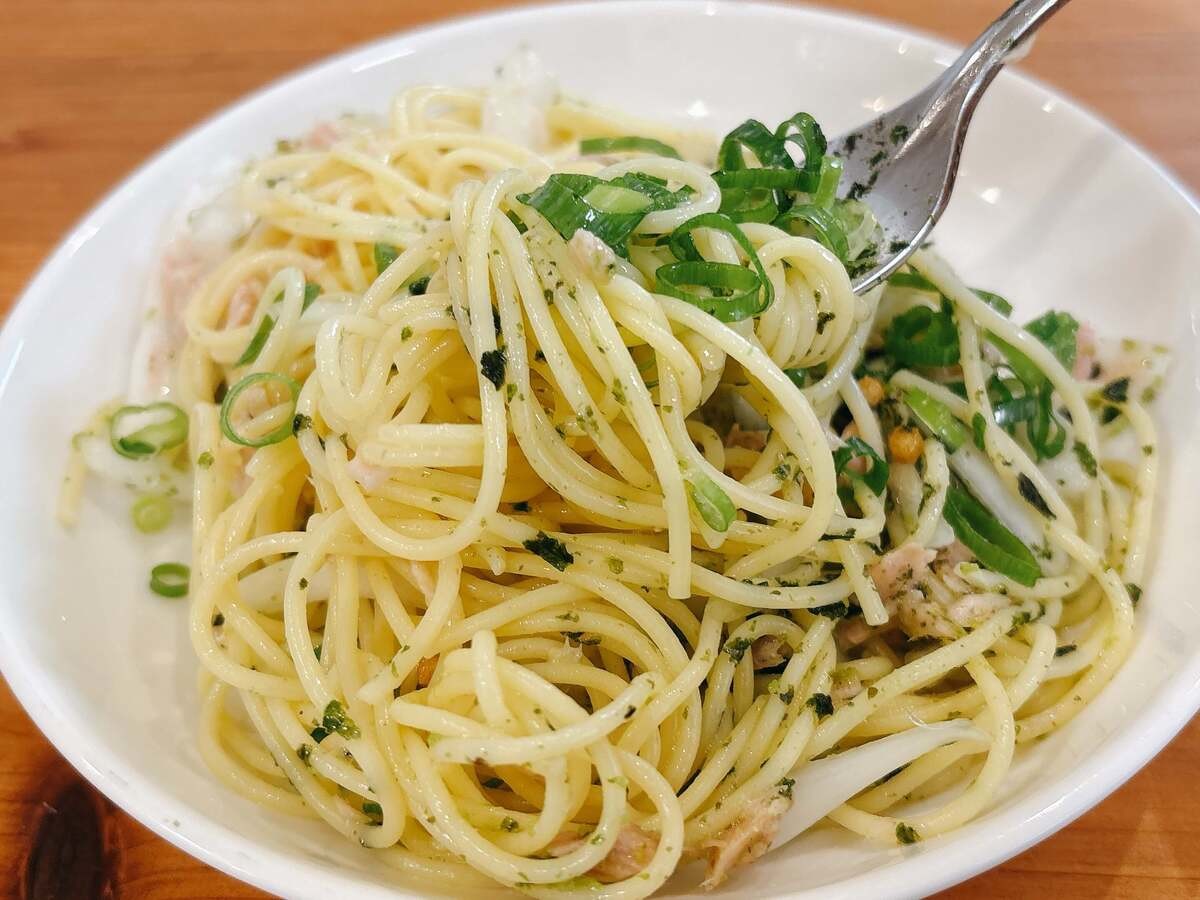 永谷園公式レシピ「お茶づけの素×パスタ」
