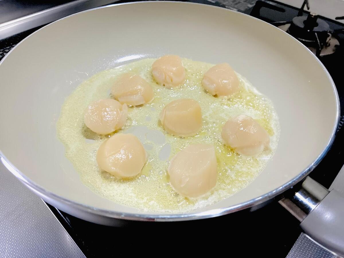 ホタテのソテー　香りパン粉ぶっかけ