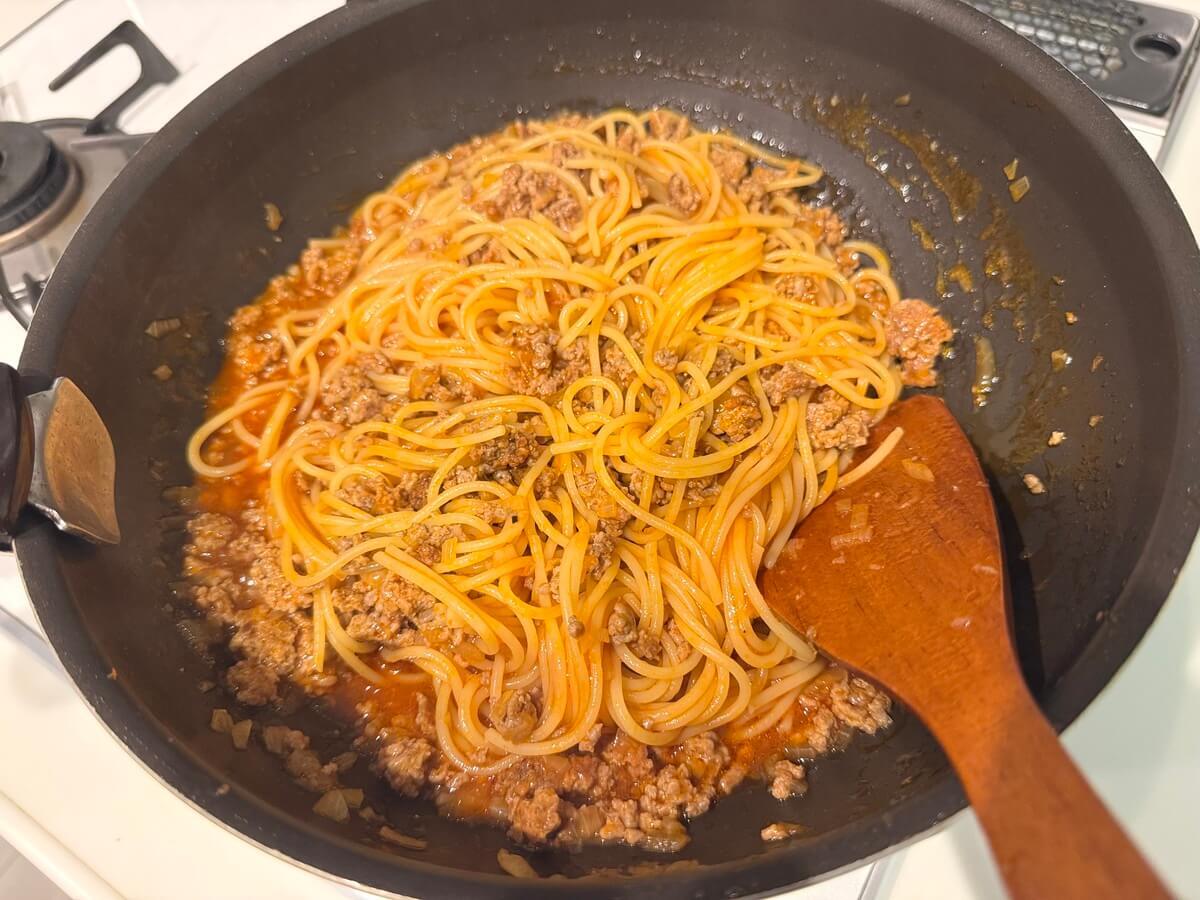 ファビオさん「ワンパンミートソーススパゲティ」