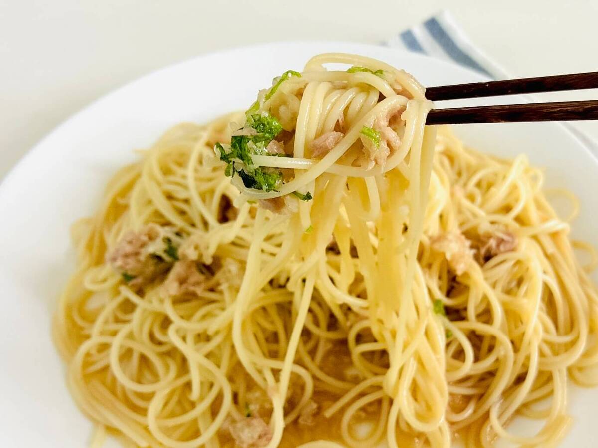 ツナとおろしの冷製ぽんパスタ