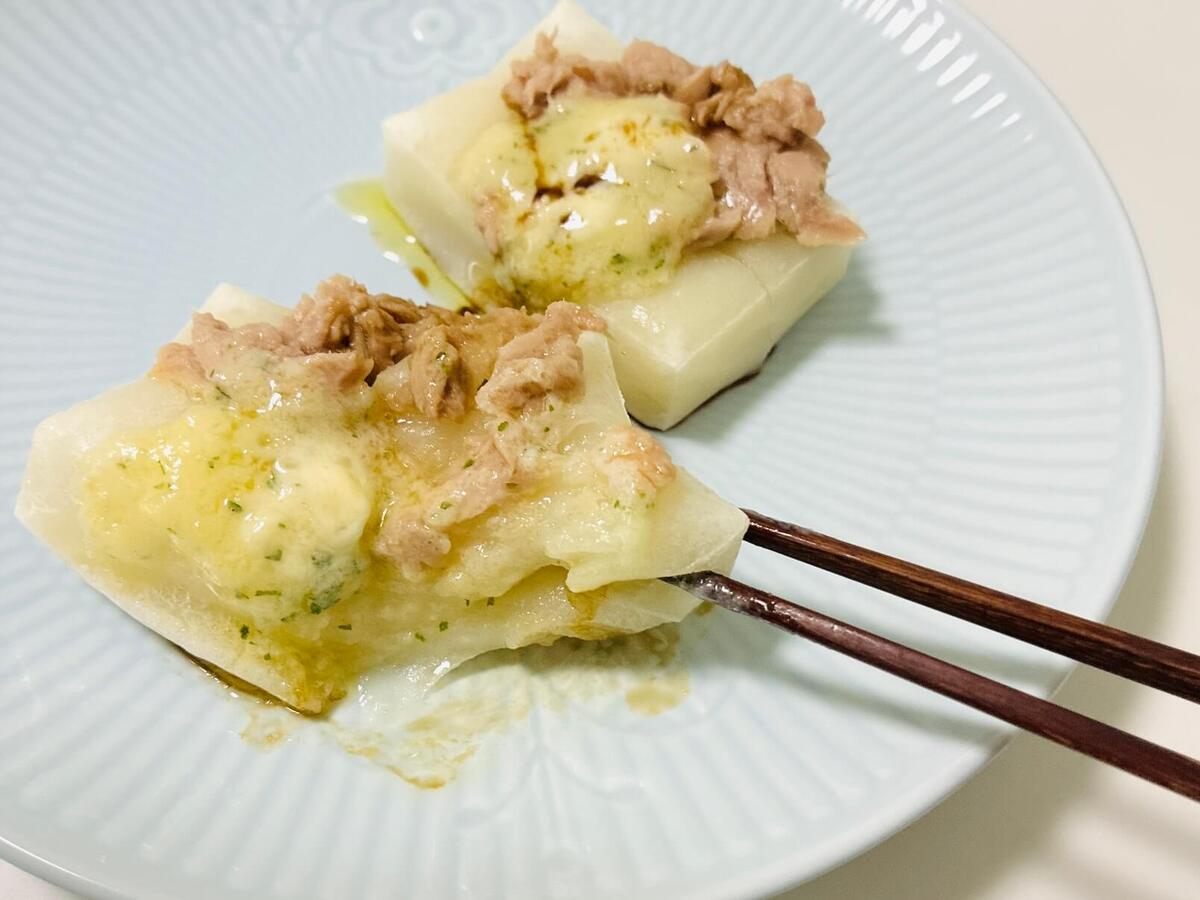 シーチキンのガーリックバターもち