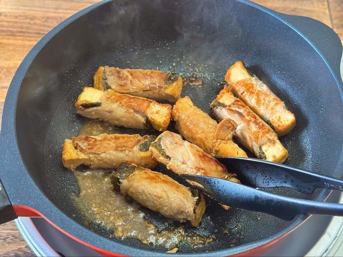 厚揚げの豚肉巻き