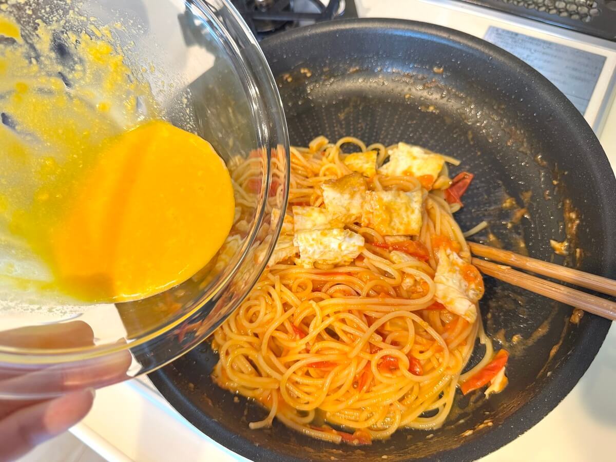 弓削啓太さん「トマトと卵のスパゲッティ」