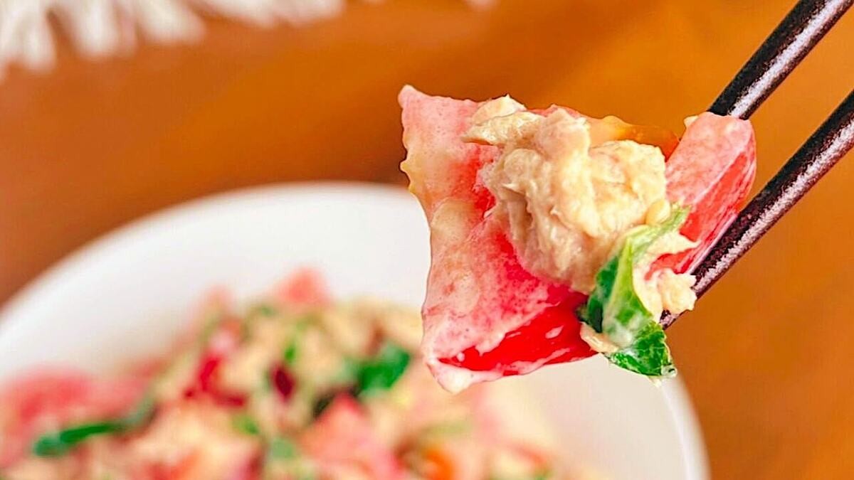 トマトと大葉のツナマヨあえ