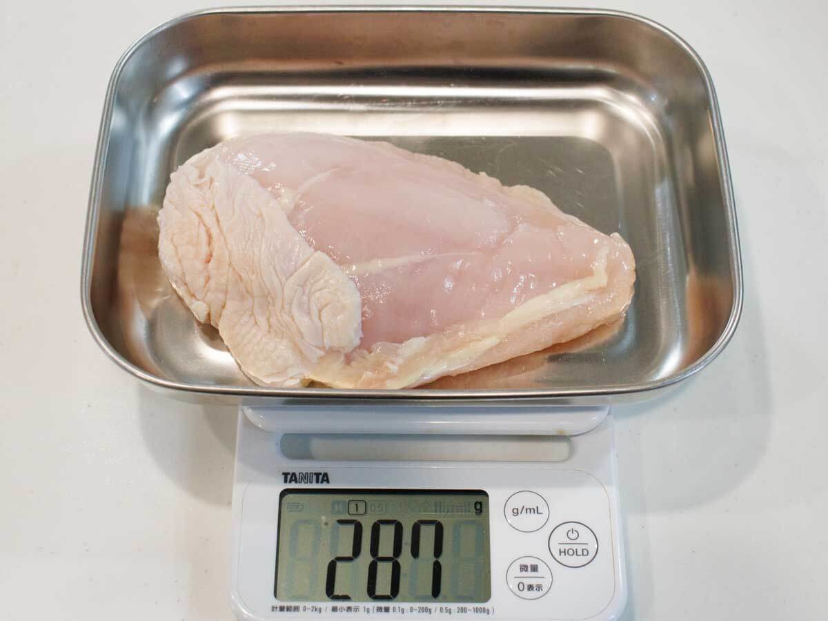 自家製鶏ハムの低温調理