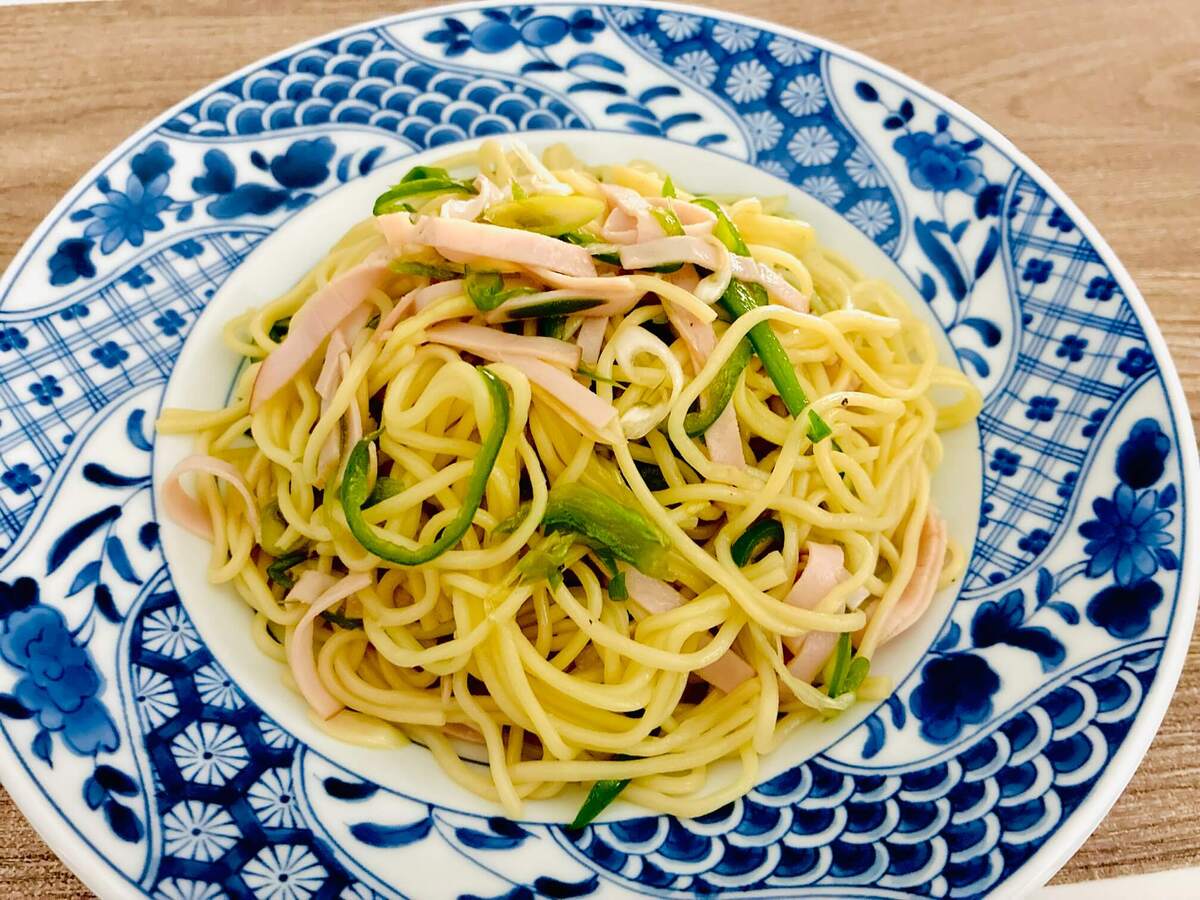 レンチン長ネギ和え麺