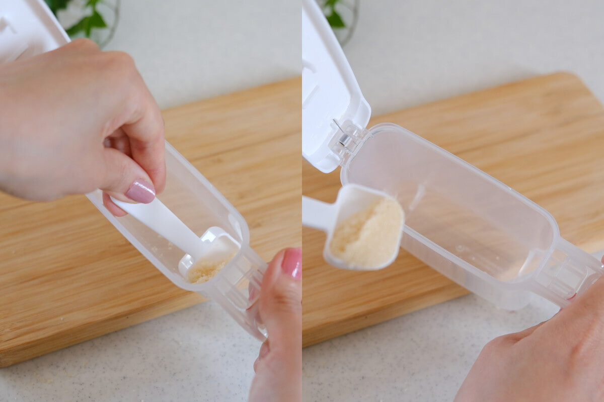 セリアのキッチン便利グッズ（1）「ムダゼロ　調味料ボトル」