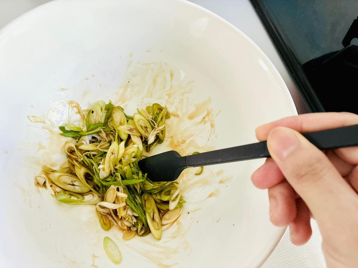 レンチン長ネギ和え麺