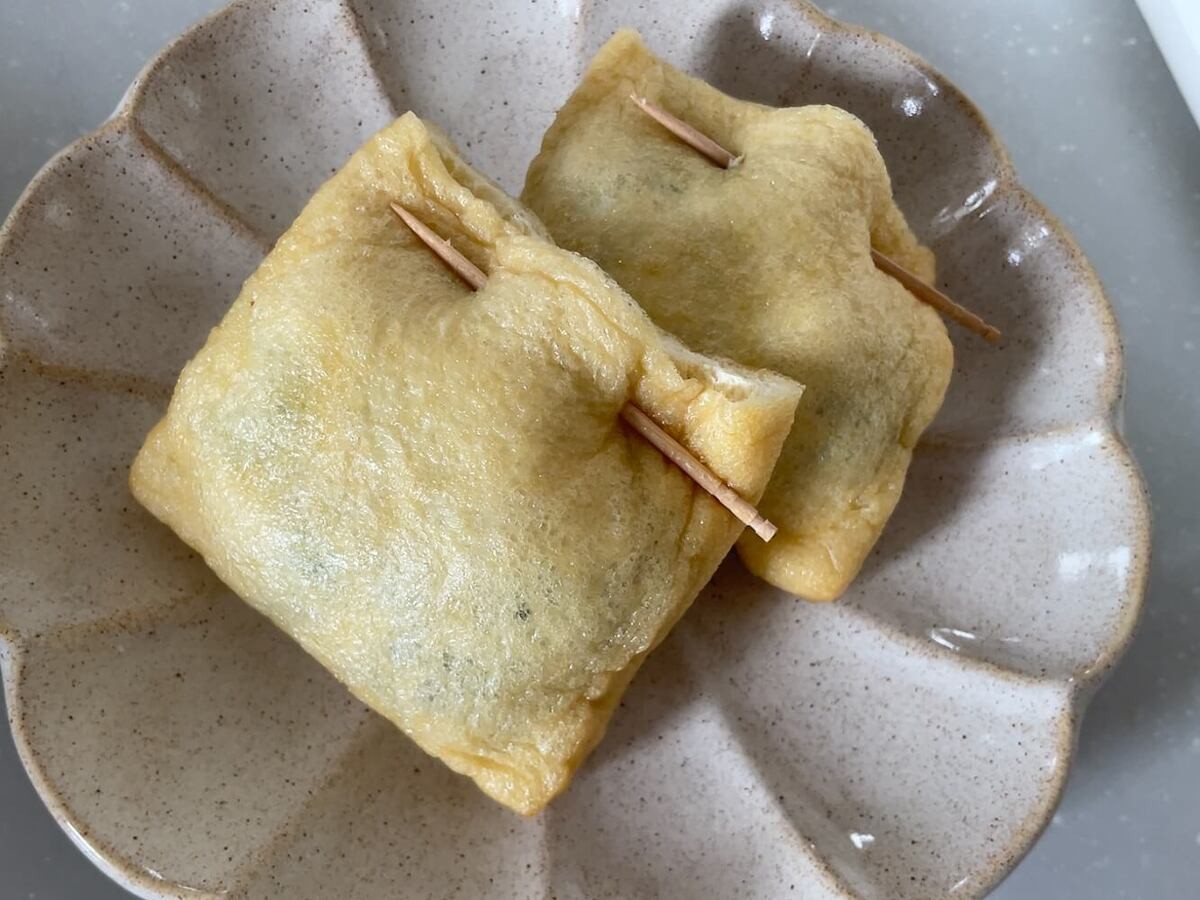 ねぎの油揚げサンド