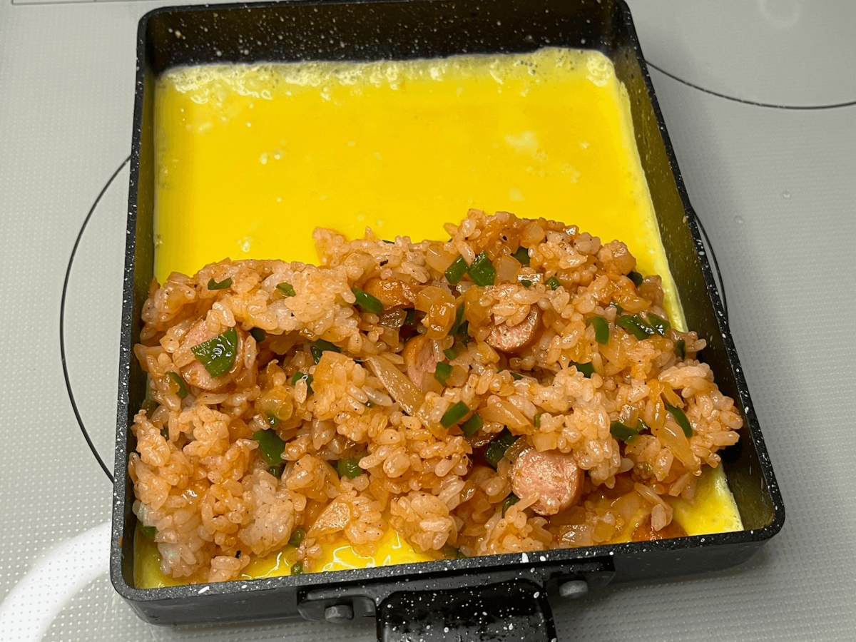 「卵焼き器で！簡単オムライス」