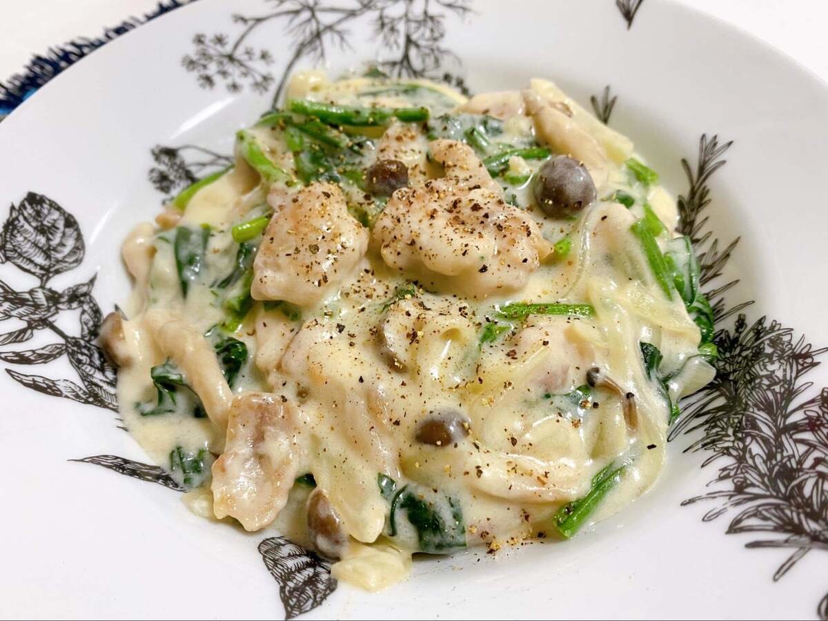 ミツカン公式「ほうれん草と鶏肉のクリーム煮」