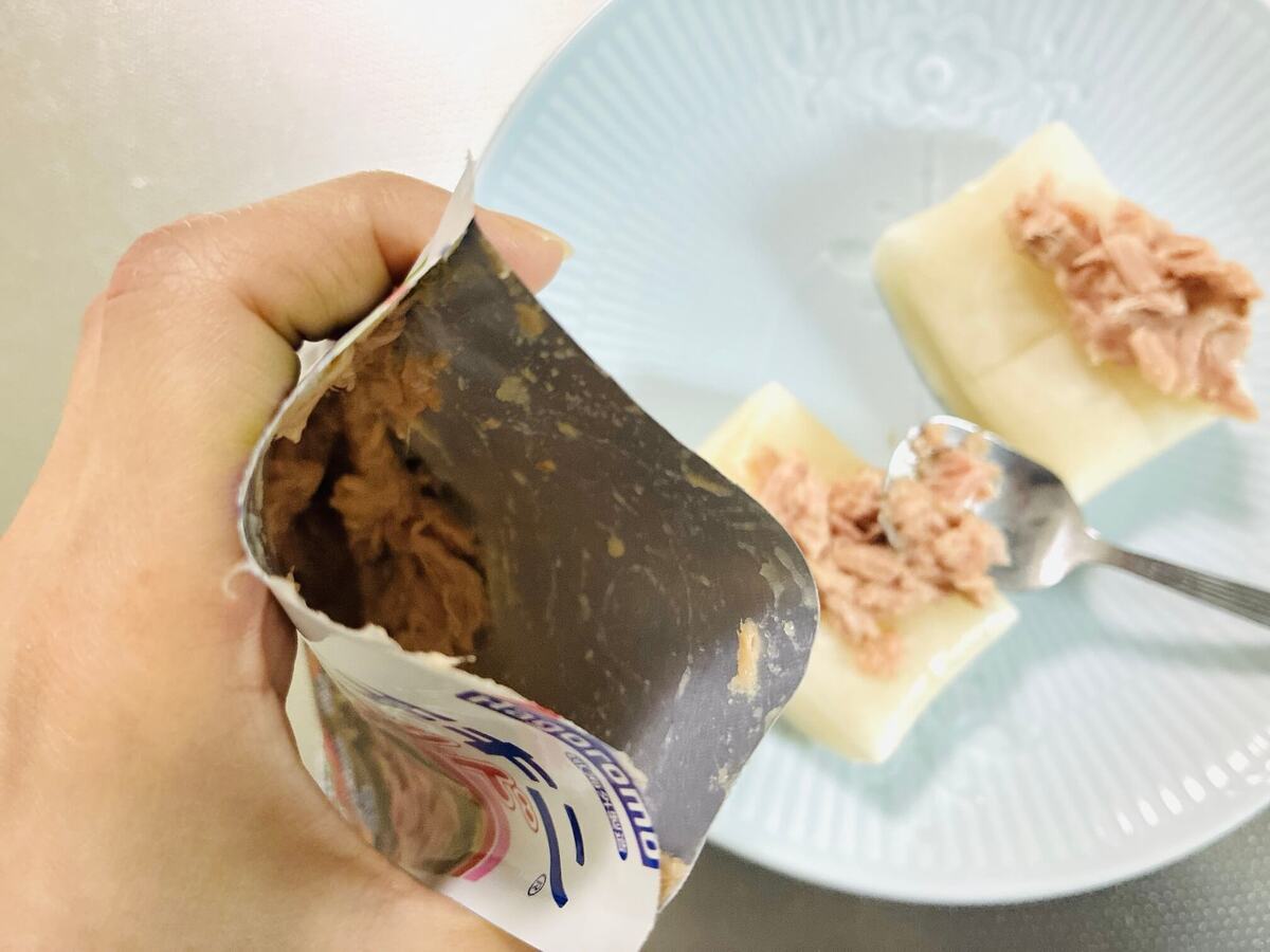 シーチキンのガーリックバターもち