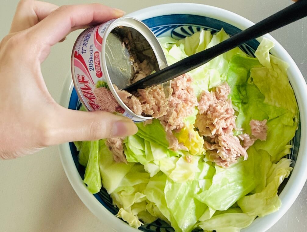 ミツカン公式「レンジで！無限キャベツ」のレシピ