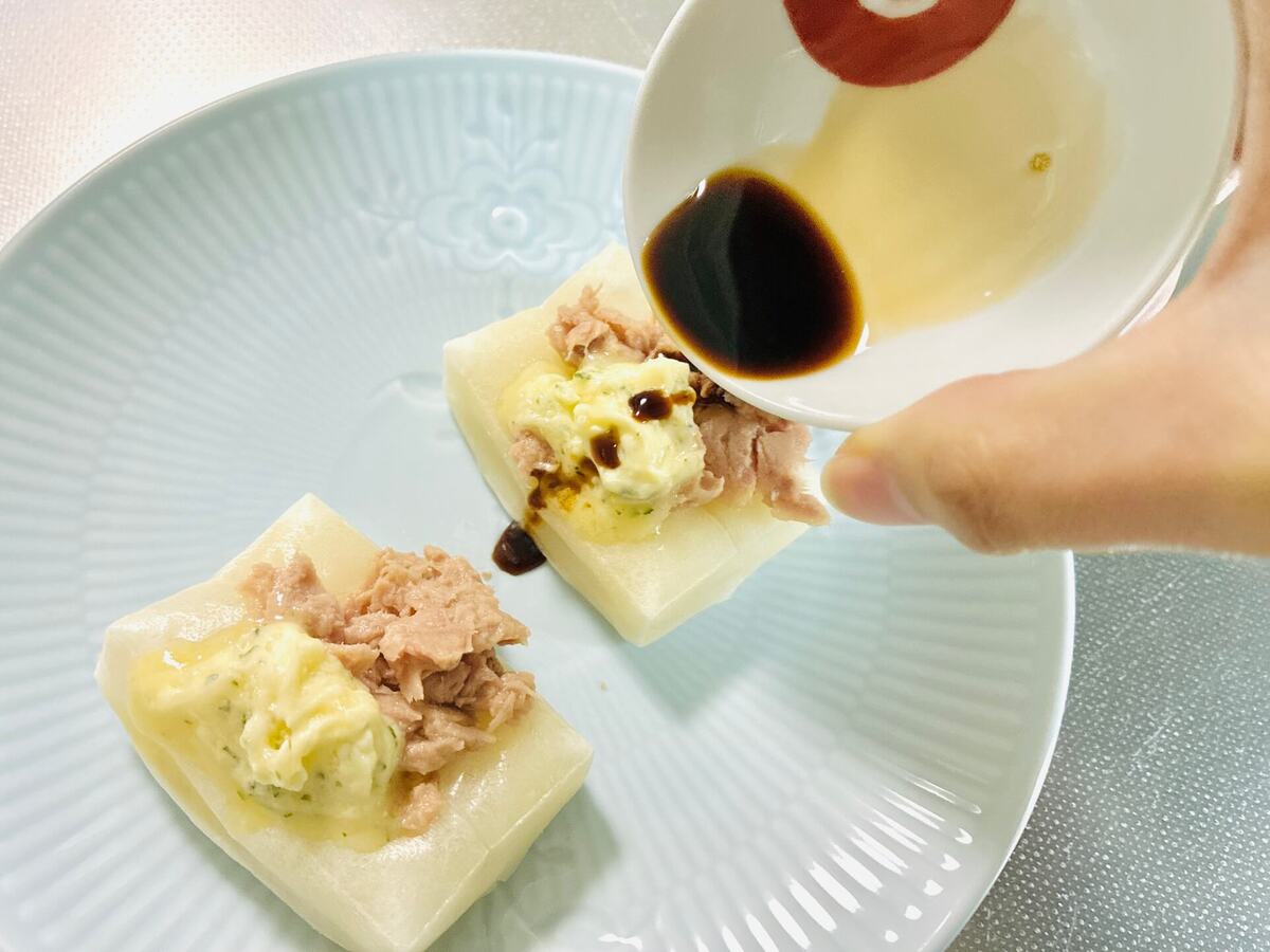 シーチキンのガーリックバターもち