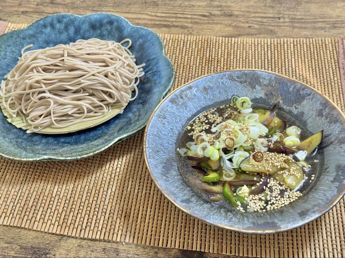 ナスつけ蕎麦
