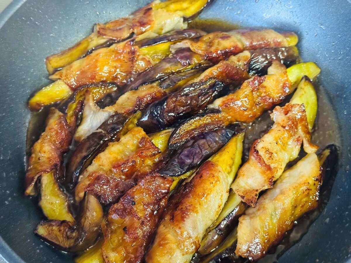 肉巻きナスのレシピ
