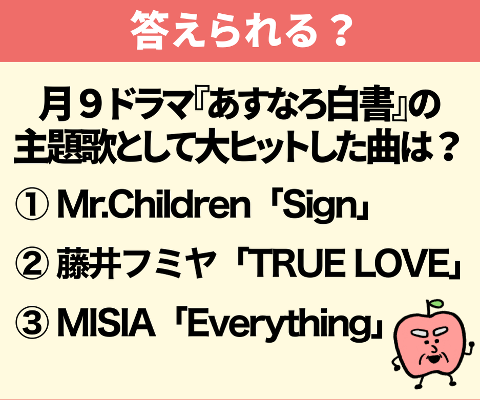 木村拓哉主演『あすなろ白書』主題歌は?