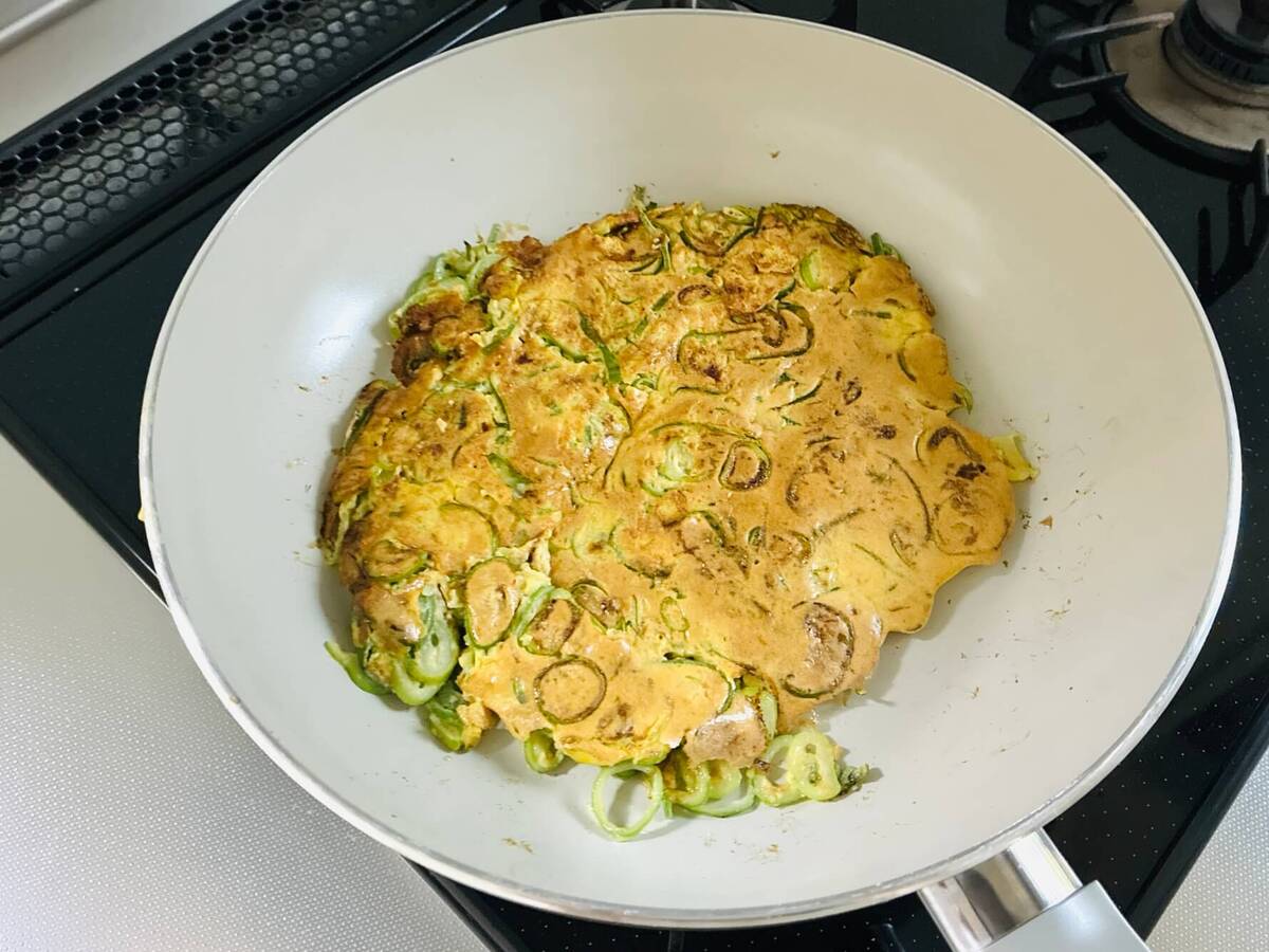 ねぎの青い部分のチヂミ風