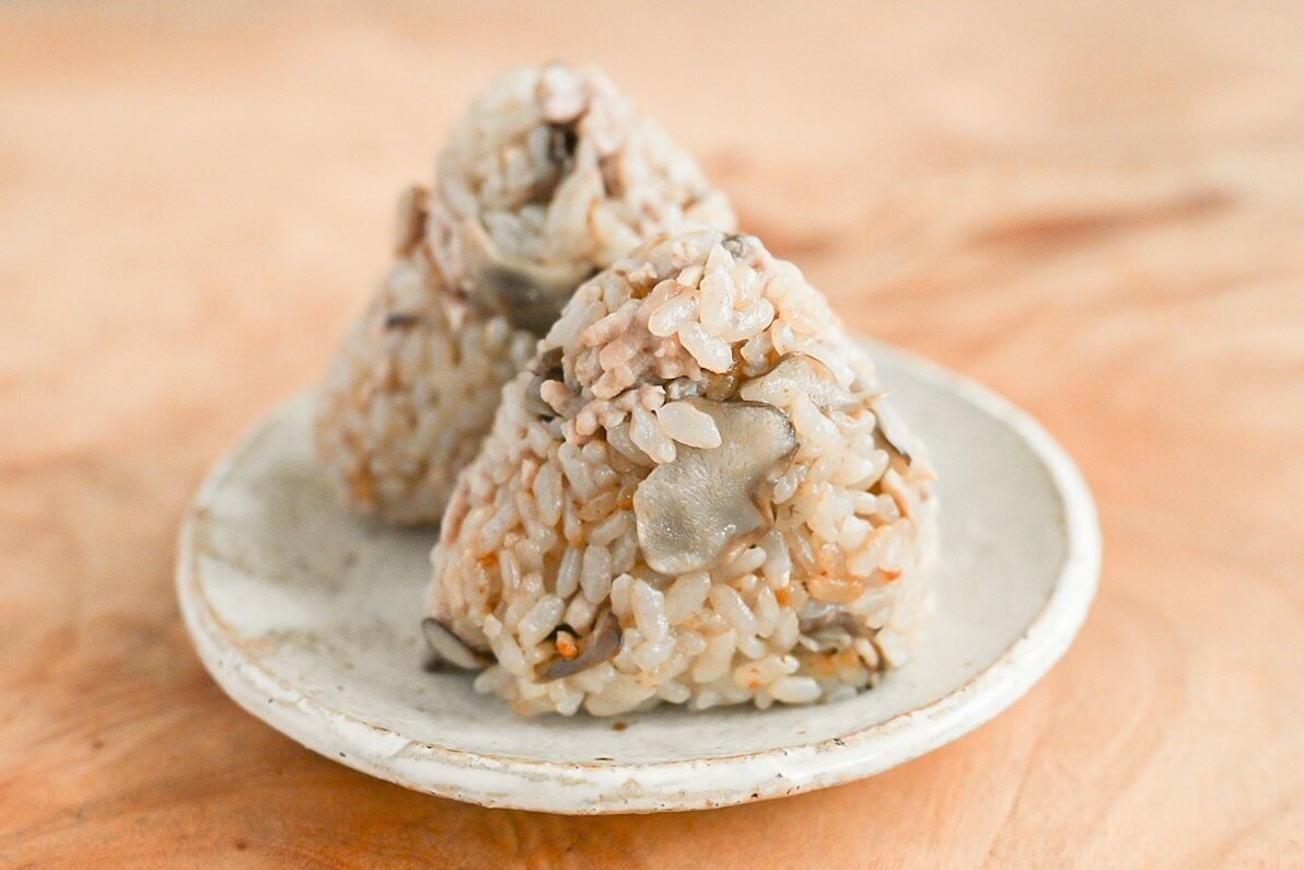 豚ひき肉とまいたけの炊き込みごはん