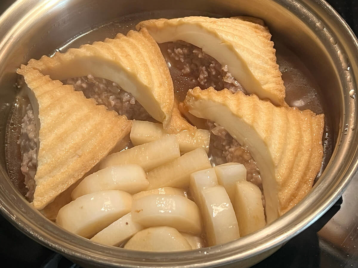 厚揚げの肉詰め煮