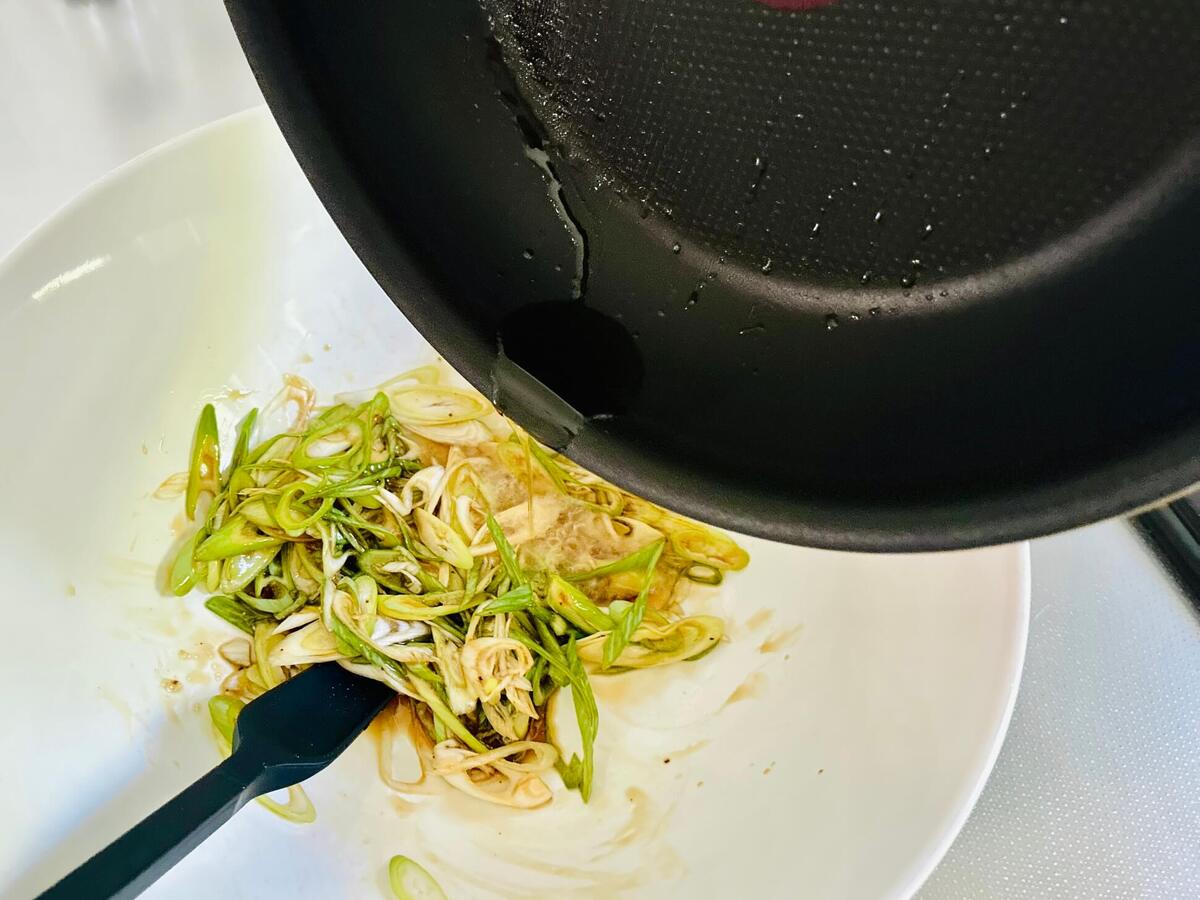 レンチン長ネギ和え麺