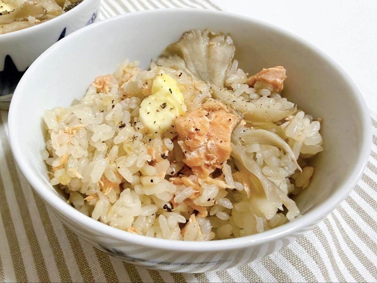白まいたけと鮭のバター飯