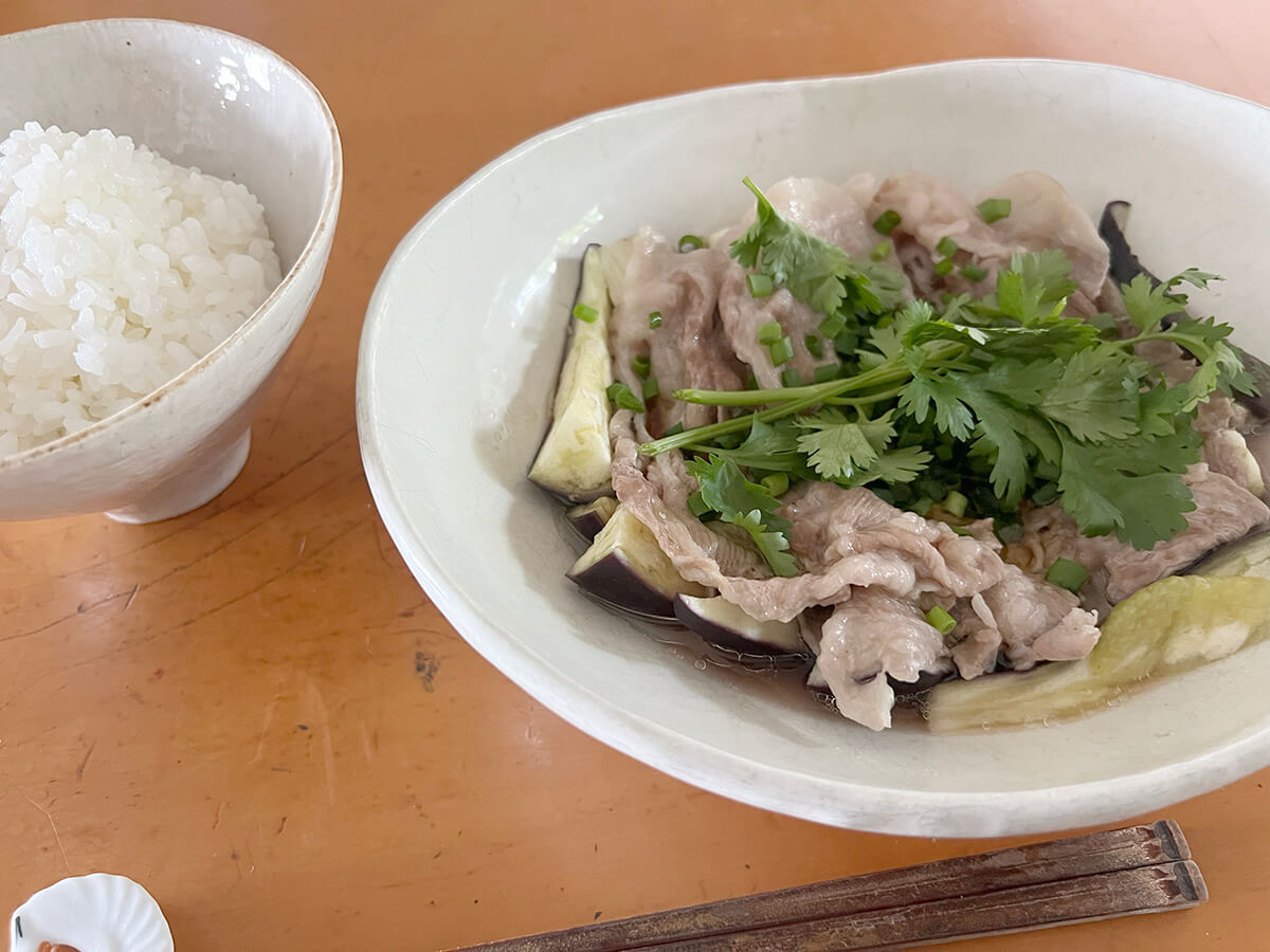 豚肉となすの重ね蒸し