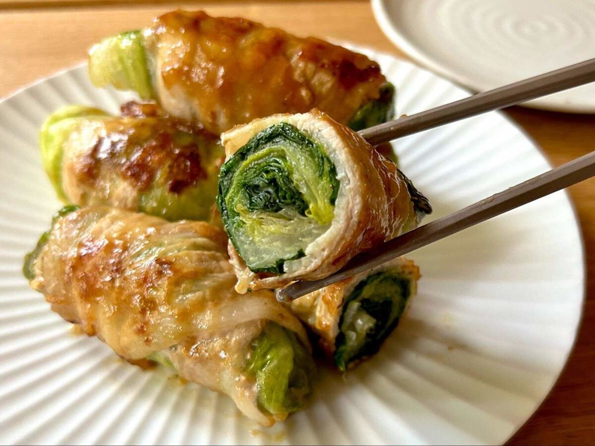 りこ⌇夫が沼る簡単おうちごはんさん「旨ダレ豚巻きレタス」