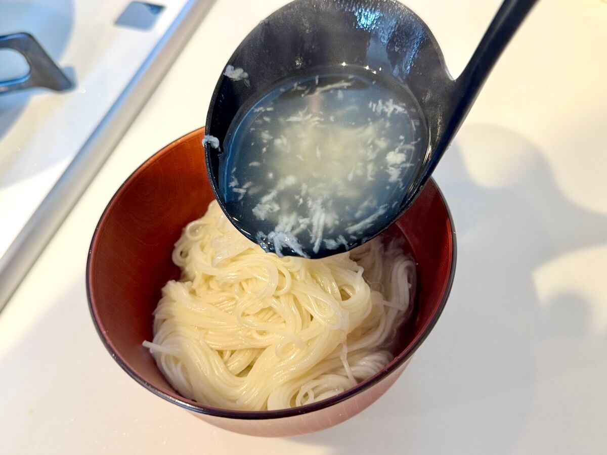 薬味たっぷり〆のそうめん