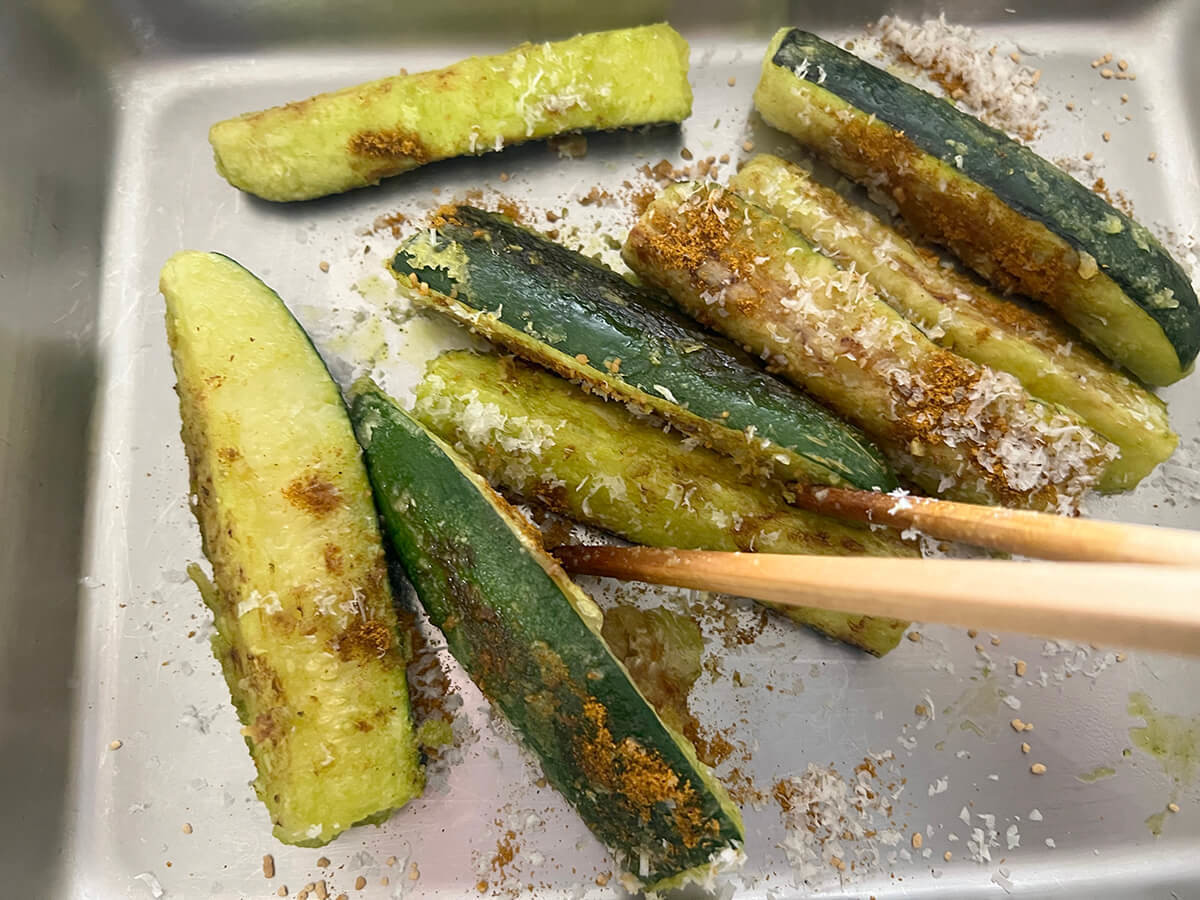 ズッキーニのカレー唐揚げ