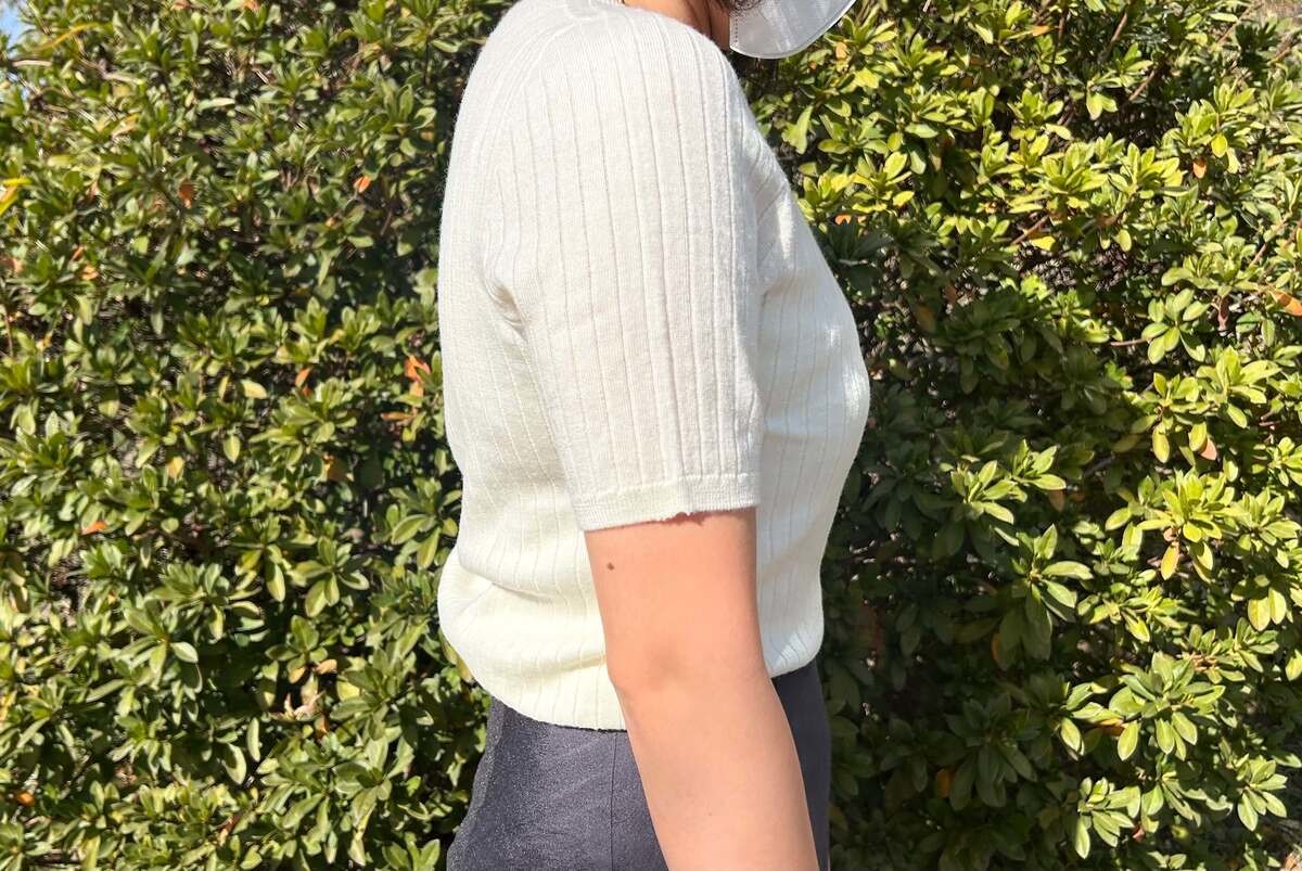 リブクルーネックT