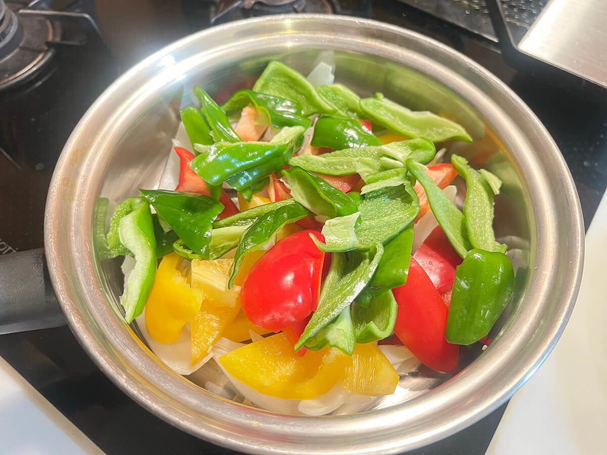 豚肉とカラフル野菜のレモンじょうゆ炒め