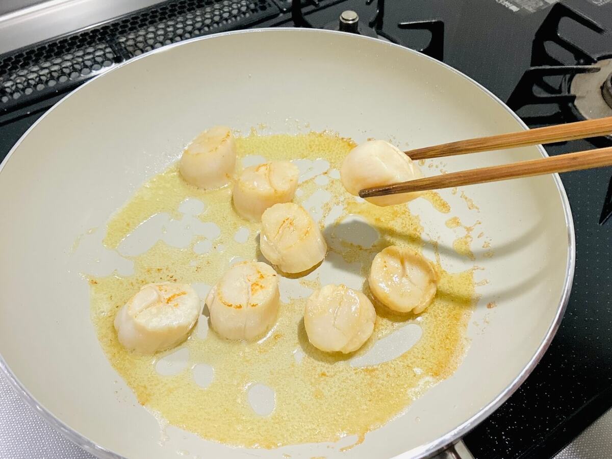 ホタテのソテー　香りパン粉ぶっかけ