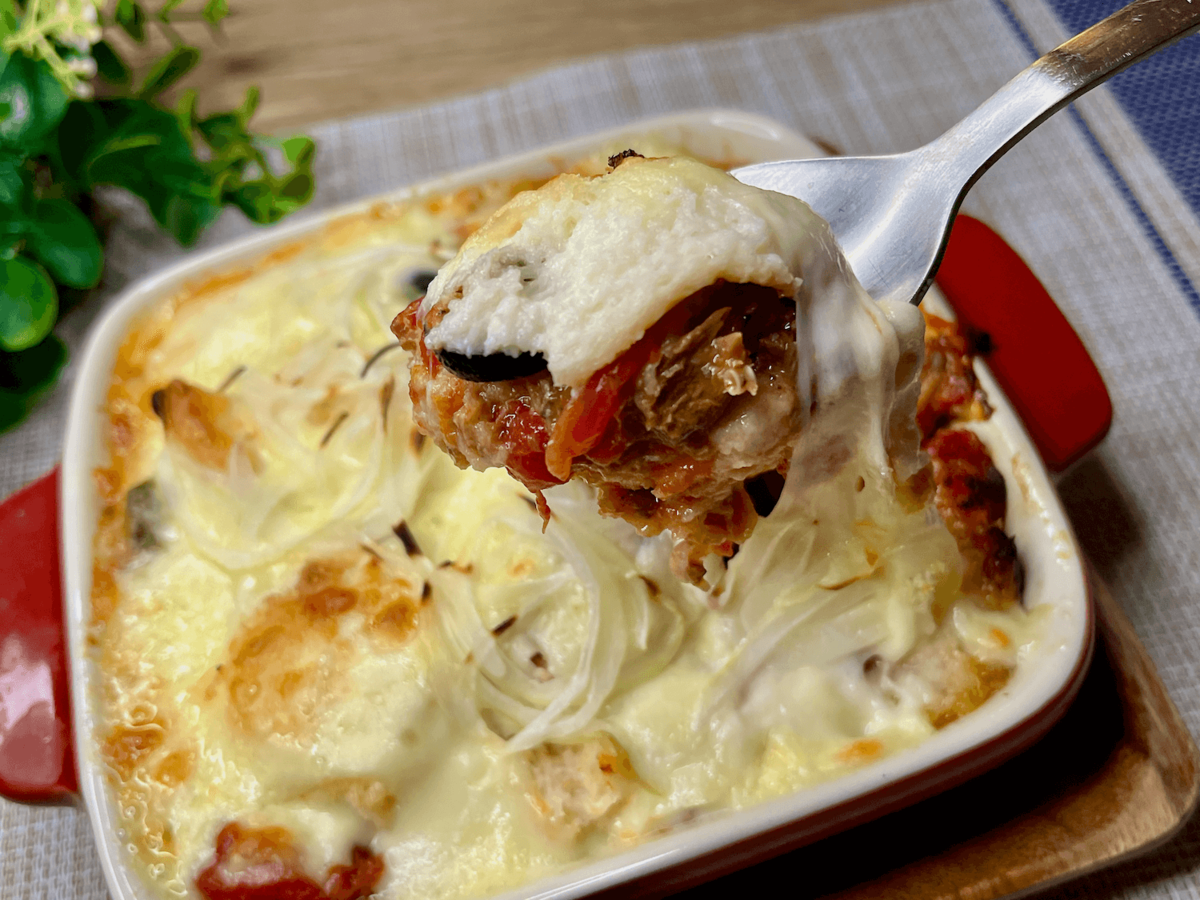 和田明日香さん「缶詰パングラタン」のレシピ