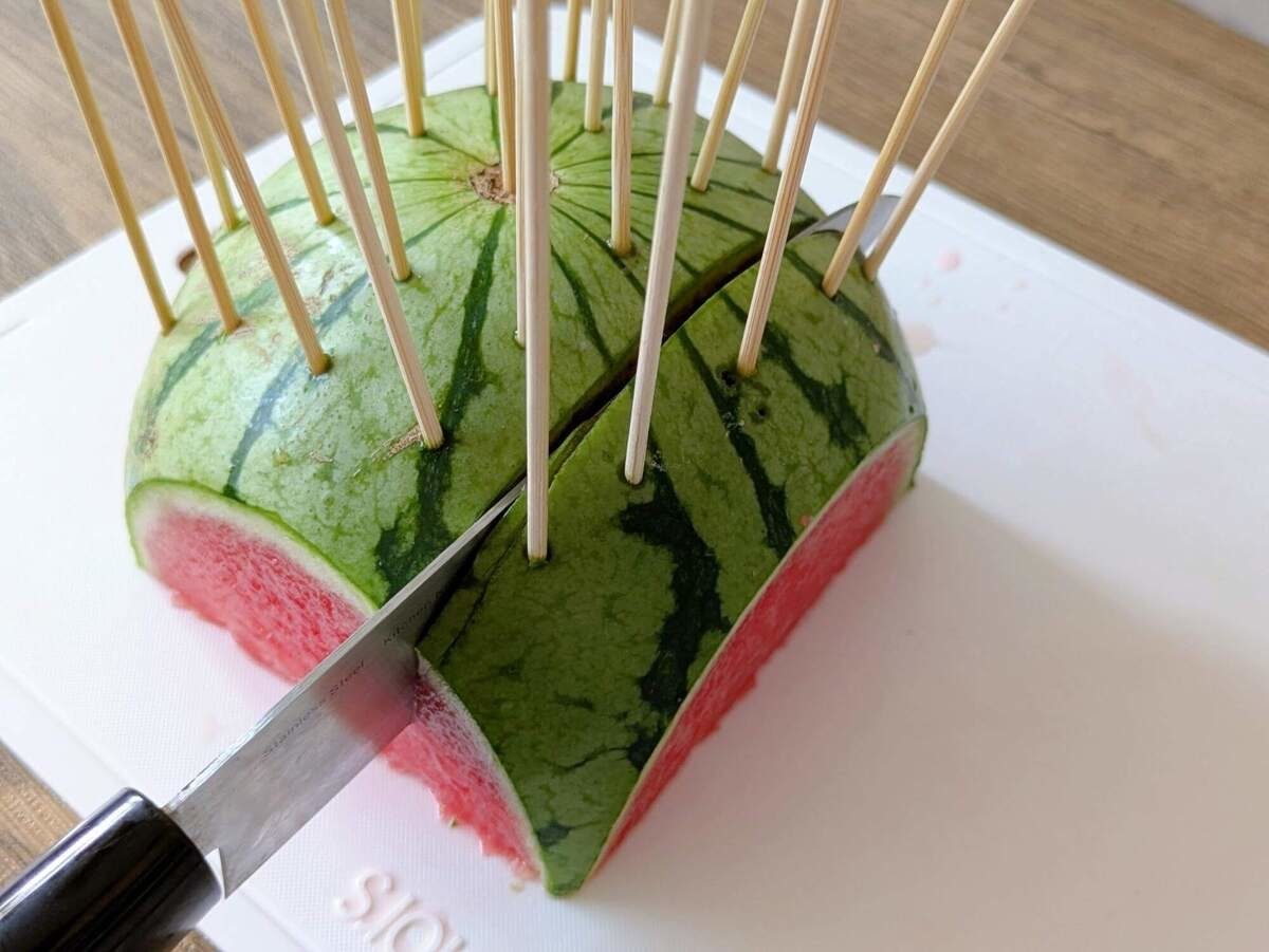 「BBQ風スイカ」の切り方
