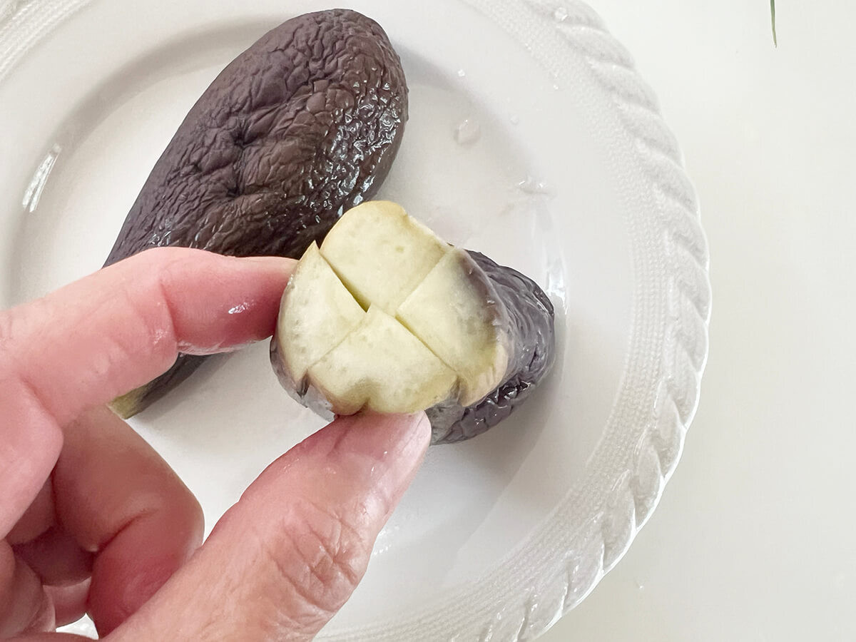 なすと豚しゃぶのおろしにんじんあえ