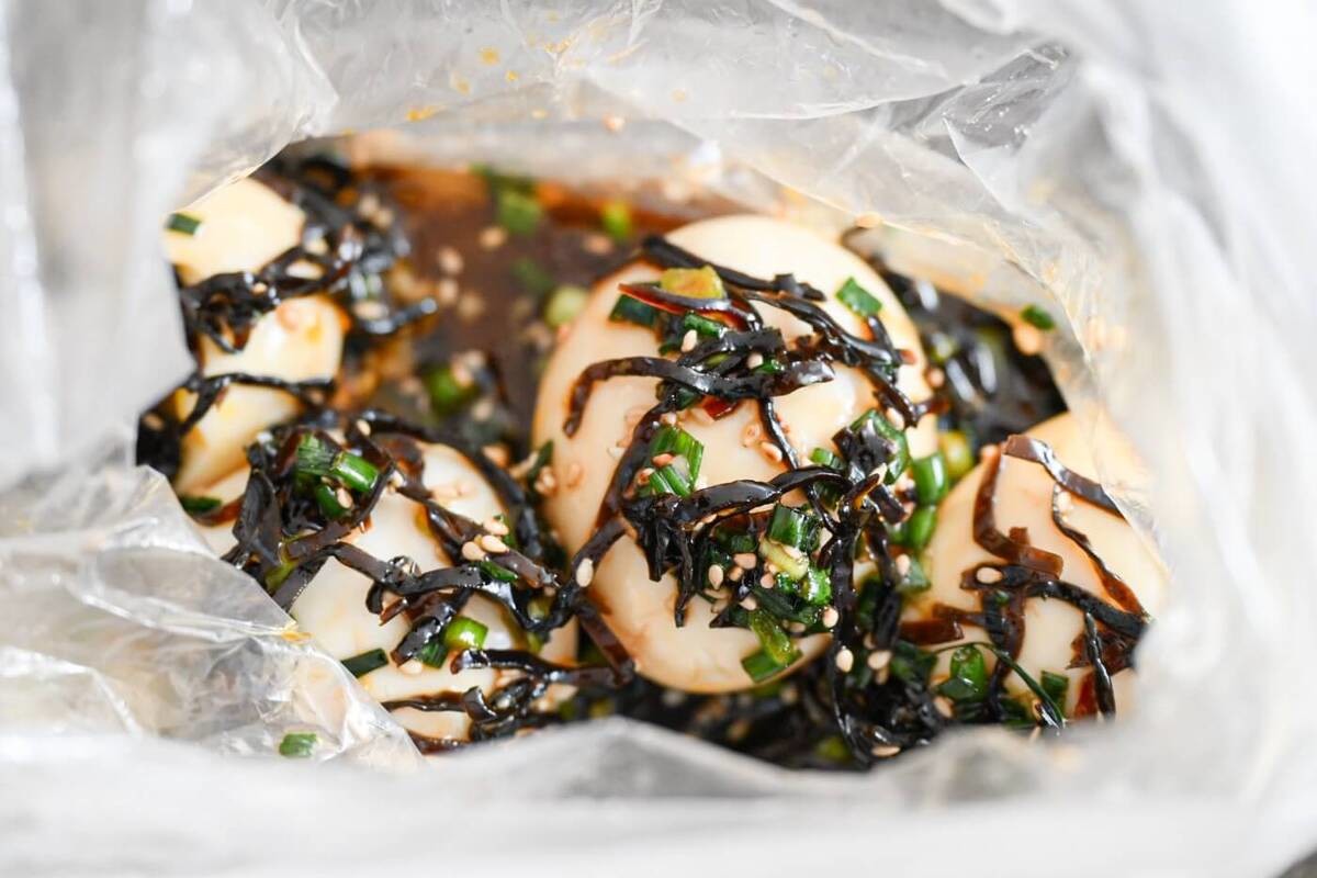 塩こんぶめんつゆ味玉