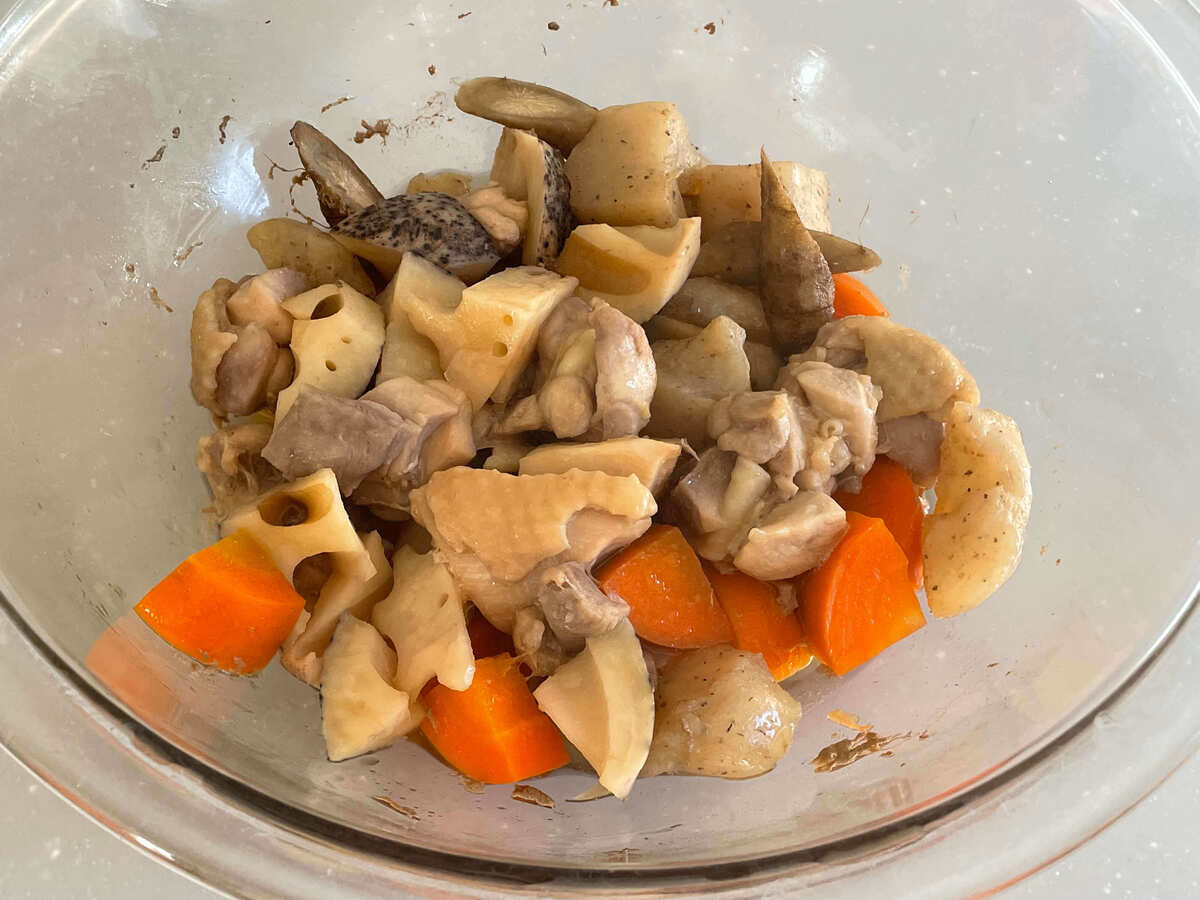 キッコーマン「レンジで簡単！筑前煮」のレシピ