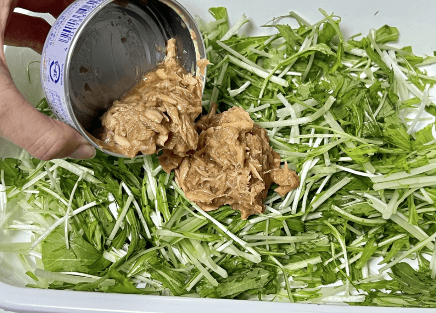 ちはるさん「水菜の和風ツナサラダ」