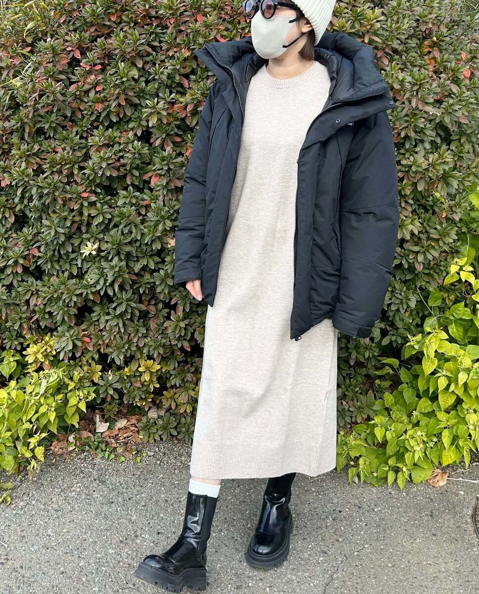 ユニクロ　スフレヤーンワンピース