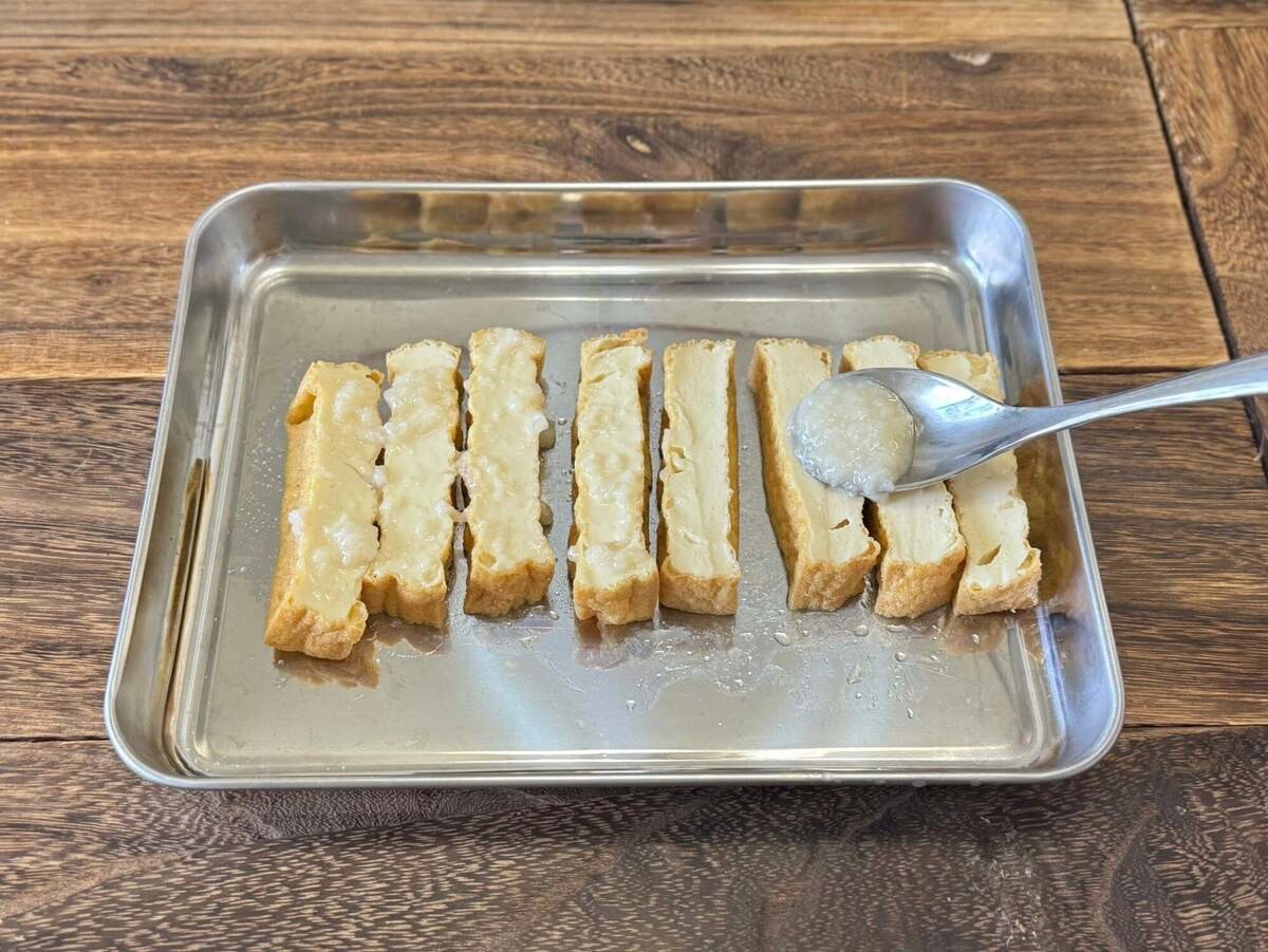 厚揚げの豚肉巻き