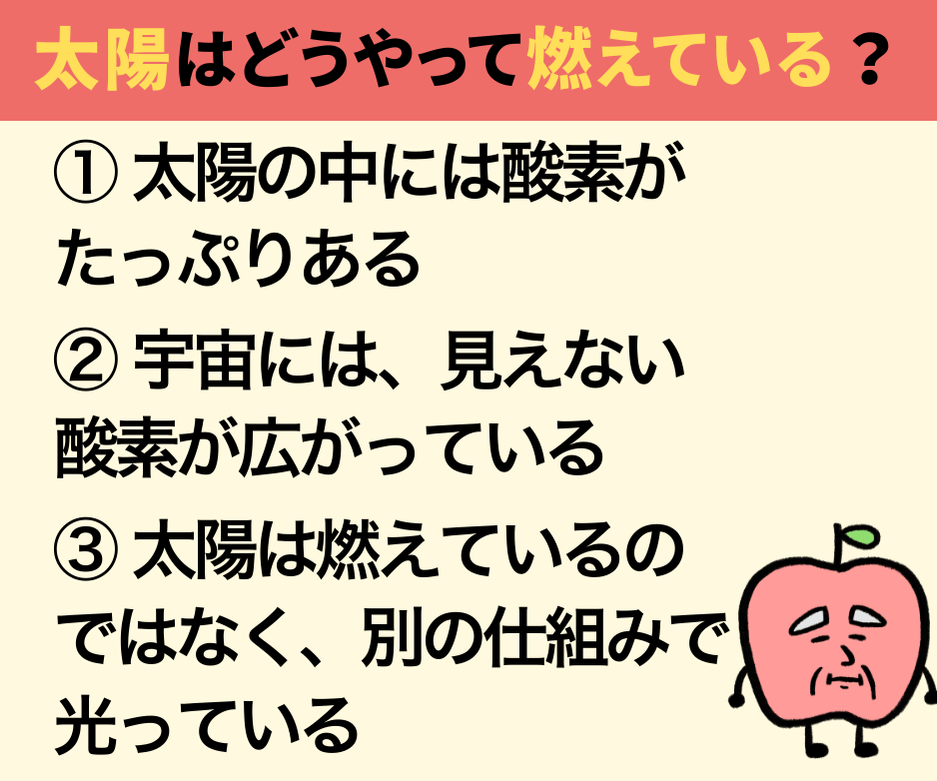クイズ：宇宙に酸素はないのに、どうやって燃えている？