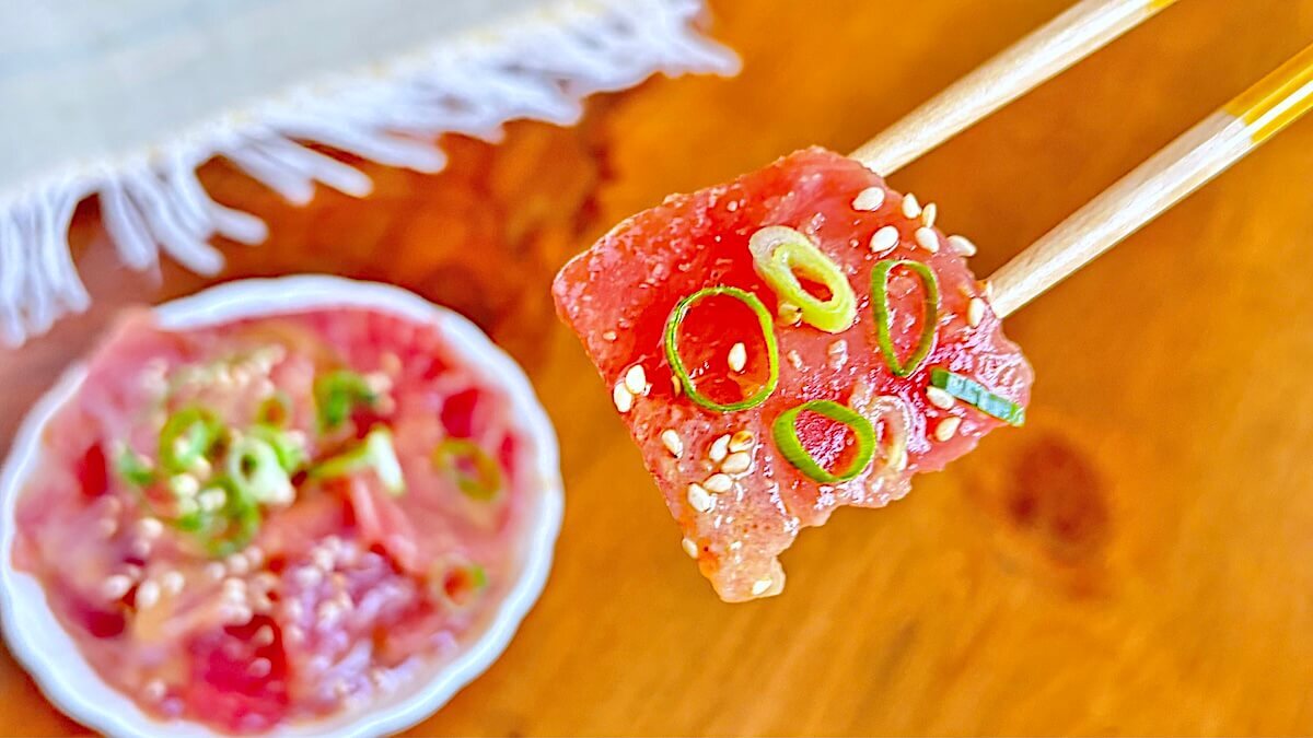 マグロのさっぱりごまポンあえ