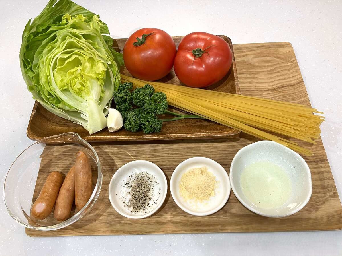 ロバート馬場さん「トマトウインナースープパスタ」