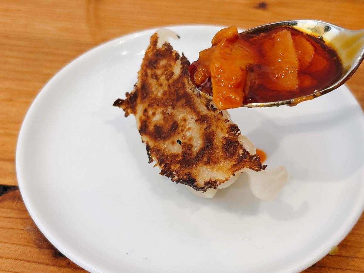 青いにんにく辣油 青唐辛子