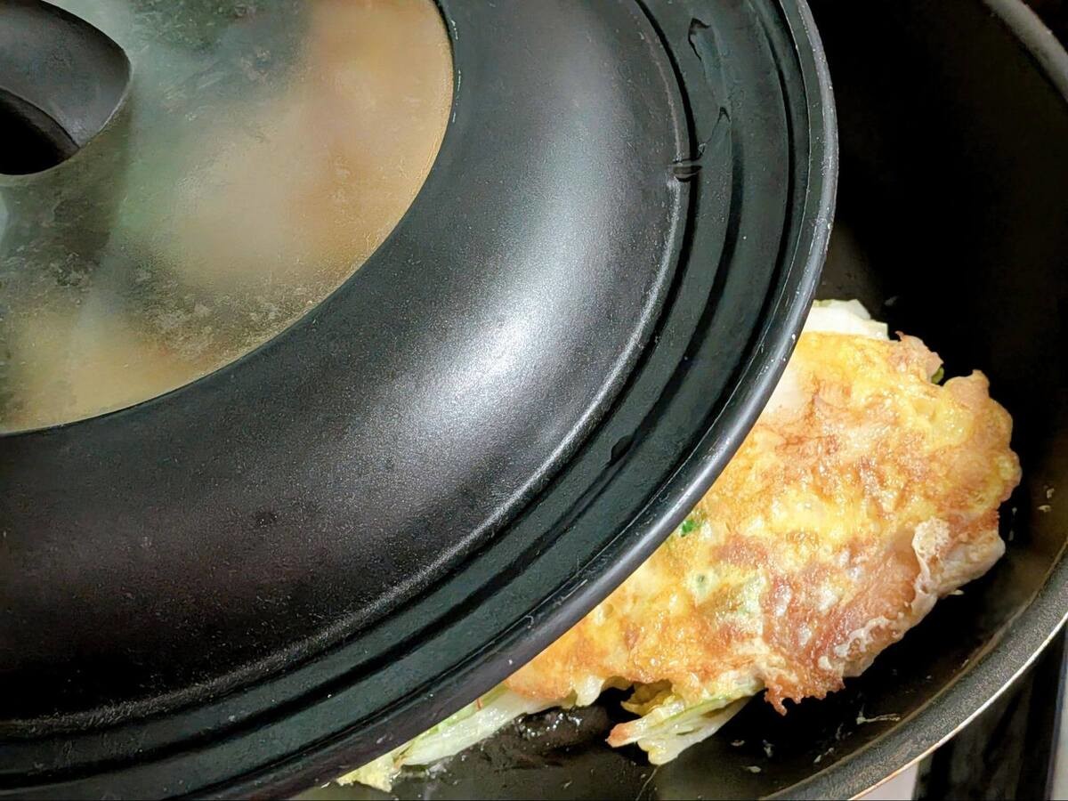 長谷川あかりさん「白菜と豚バラ肉のふんわり卵焼き」