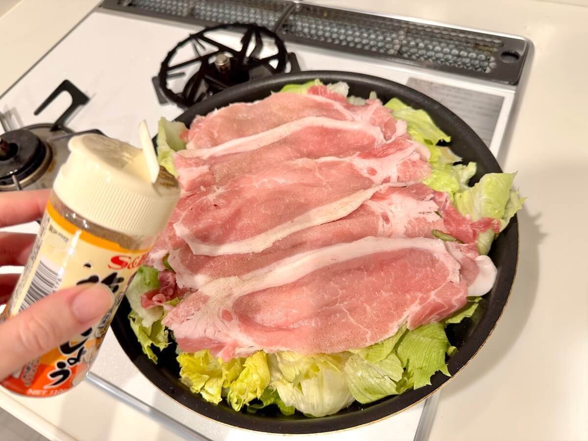 豚レタス蒸し