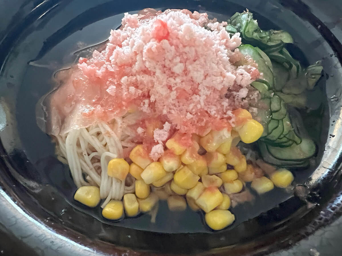 凍りトマトのぶっかけそうめん