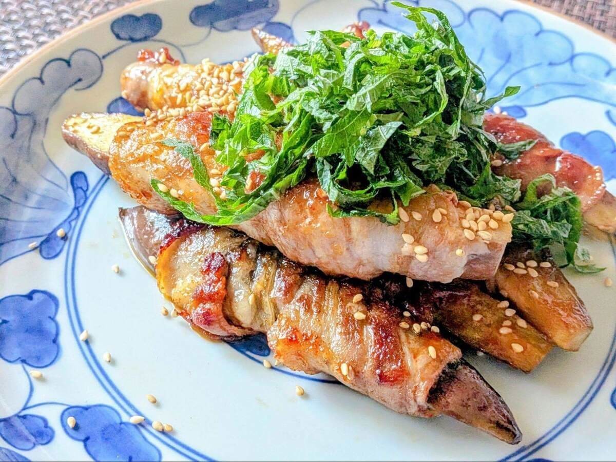 韓国風とろなすの辛旨肉巻き