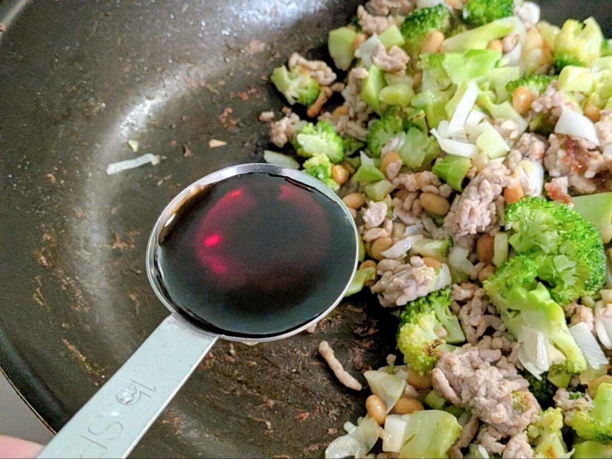 ブロッコリーの納豆肉そぼろ